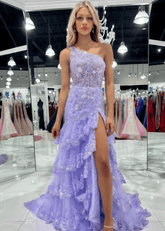 Myrna | A Line Sequin - Embroidery Light Purple Long Formal Dress - Price #price_variant_lowest# - Light Purple - PromDressClub